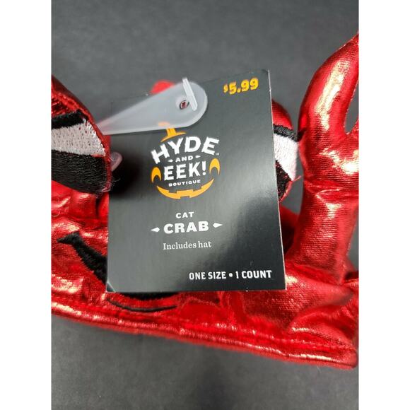 Hyde And Eek Cat Crab Fish Taco Costume Halloween Red Shiny Headpiece Hat NWT - Picture 5 of 7